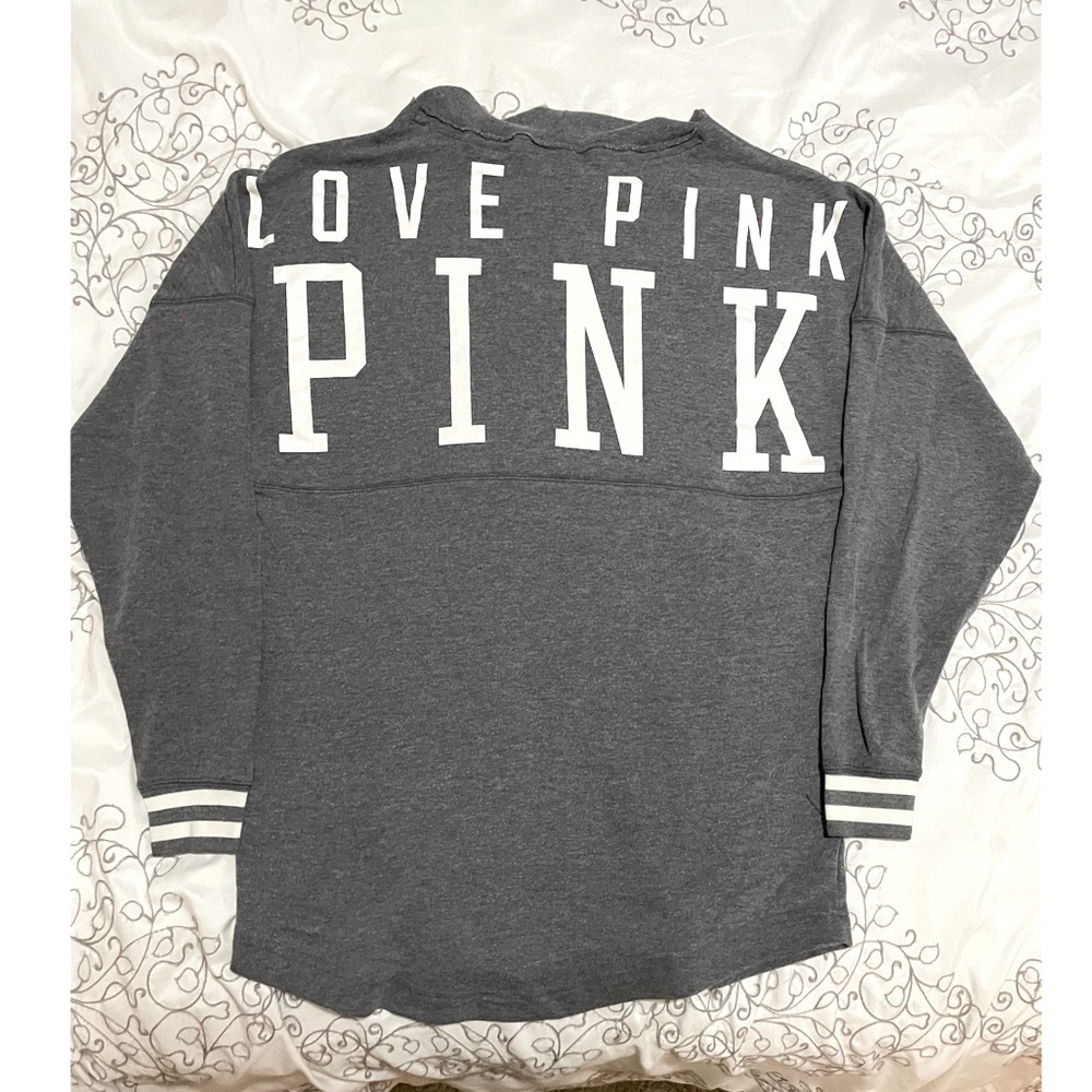 PINK Victoria’s Secret • Size XS • Grey “Love Pink PINK” hoodie